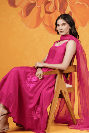 Hot Pink Anarkali Set