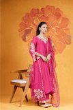 Hot Pink Flared Kurta Set