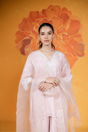 Blush Pink Short Kurta Set