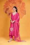 Hot Pink Flared Kurta Set