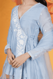 Powder Blue Short Kurta Set