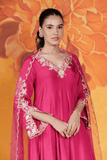 Hot Pink Flared Kurta Set