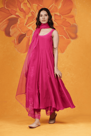 Hot Pink Anarkali Set