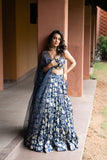 Syahi Neela Lehenga Set