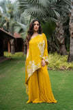 Haldi Peela One Shoulder Kaftan set