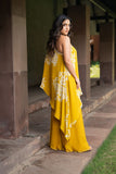 Haldi Peela One Shoulder Kaftan set